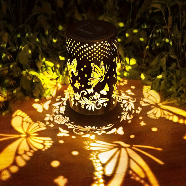 Solar LED Schmetterling Gartenlaterne zur Aufhängung als dekorative Outdoor-Leuchte für Garten und Landschaft - Bild 1