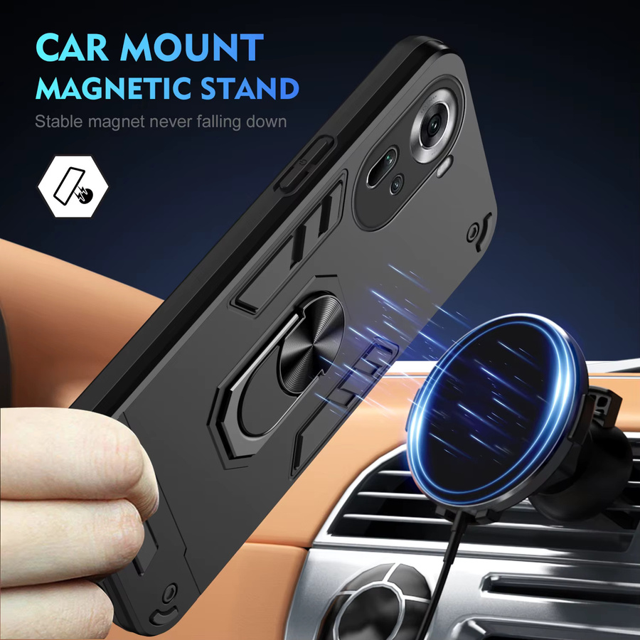 Magnetische Luxus Schutzhülle für OPPO Reno 10, Reno 11 Pro 5G, Reno 8T, Reno 7 und Reno 8 Lite in Schwarz - Bild 2