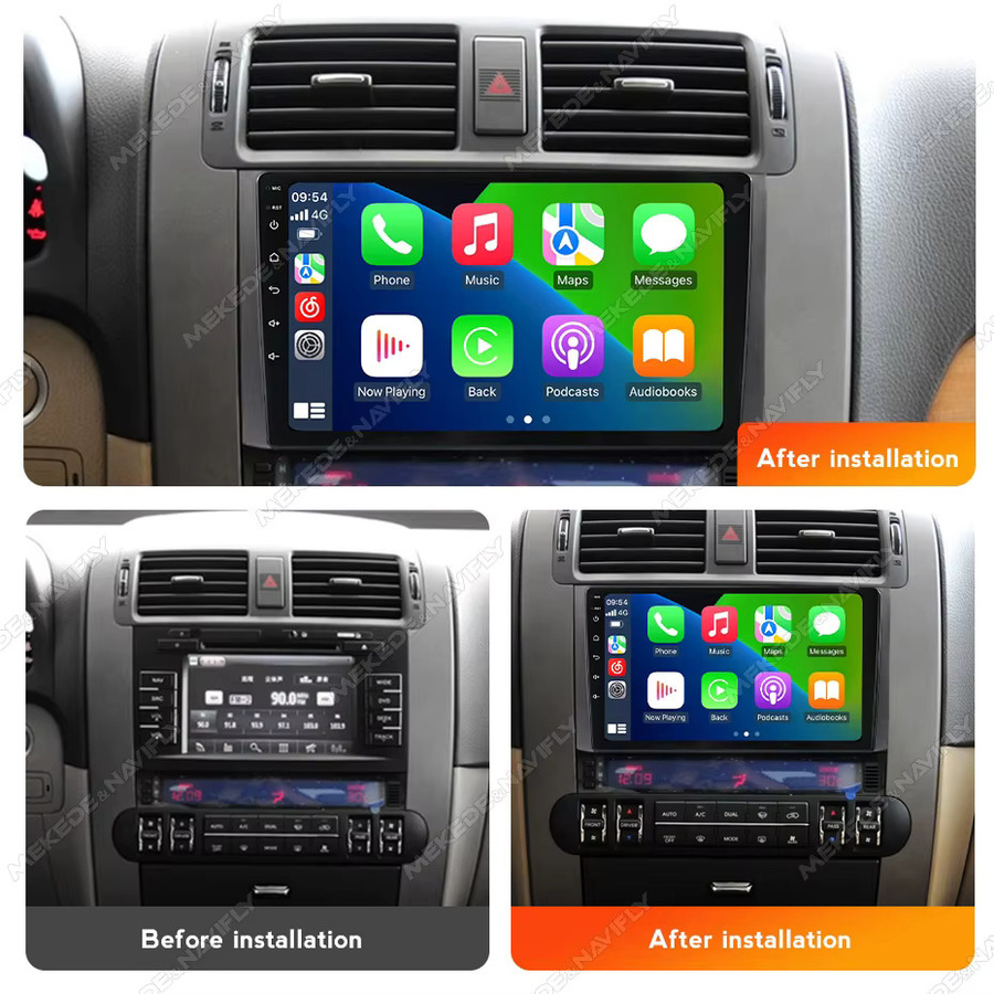 NAVIFANS 9-Zoll IPS-Touchscreen Autoradio für Kia Borrego Mohave 2008-2012 mit kabellosem CarPlay, GPS-Navigation und Bluetooth in Schwarz - Bild 2