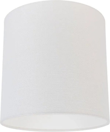 QAZQA Lampenschirm aus Stoff in Weiß, Zylinderform für E27, Durchmesser: 25 cm, Höhe: 25 cm