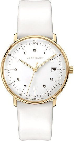 Junghans Damenuhr, Quarz, Edelstahl, Leder, 32,7 mm, Weiß - Bild 1