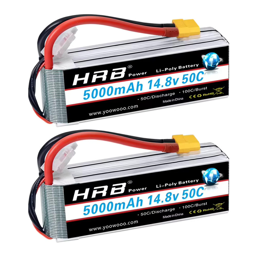HRB LiPo Batterie 14,8 V 4S 5000 mAh 50C mit XT60 Anschluss für RC FPV Flugzeuge, Drohnen, Racing-Boote und Autos - Bild 5
