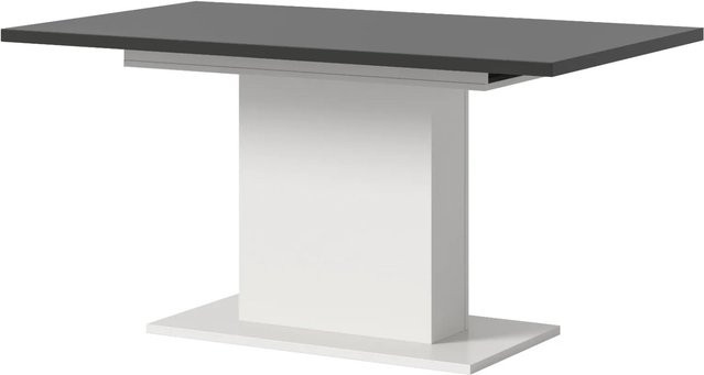 Inn.Furn Esstisch aus MDF und Metall in Grau und Weiß, modern und ausziehbar, B: 150 cm bis 190 cm, H: 76 cm, T: 90 cm - Bild 1