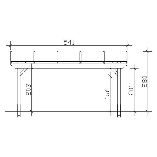 Skan Holz Terrassenüberdachung Sanremo aus Leimholz mit Polycarbonat-Dach in Schiefergrau, B/T: 541 x 350 cm - Bild 3