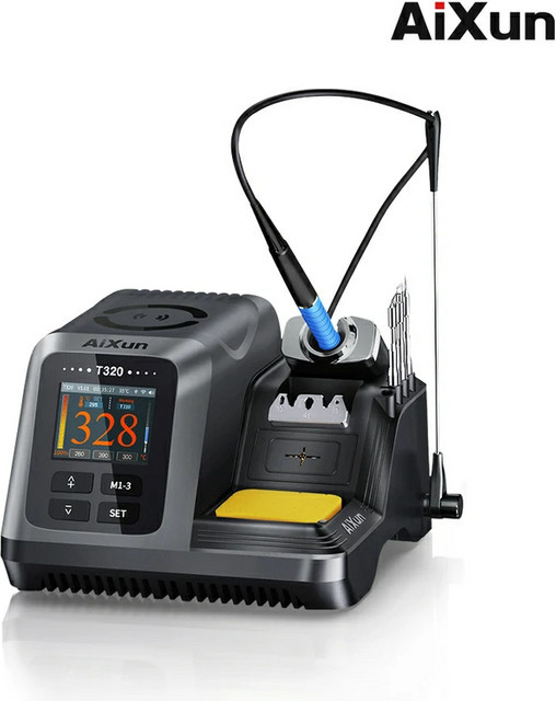 AIXUN T320 Lötstation 200W mit 2S Heizung für T245 und C210 Lötspitzen in Schwarz für Handy Reparaturen und Schweißarbeiten - Bild 1