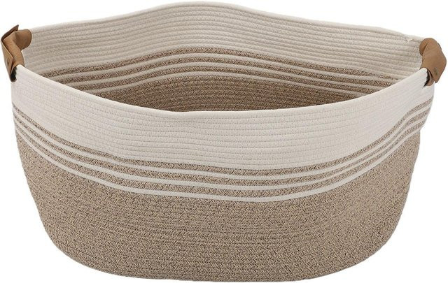 Fishine Aufbewahrungskorb aus Baumwollseil in Braun und Beige mit 60 l Volumen - Bild 1