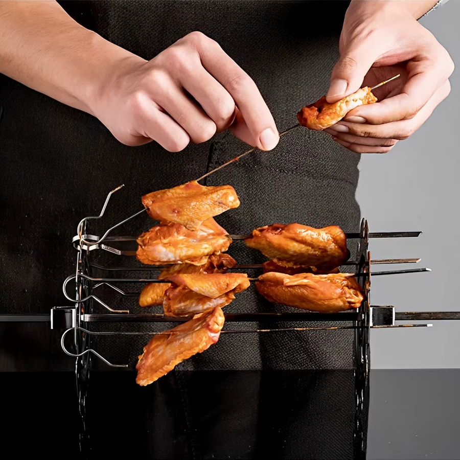 Willstar Kebab Maker Grillrost aus Edelstahl in Silber für Fleisch und Spieße - Bild 3