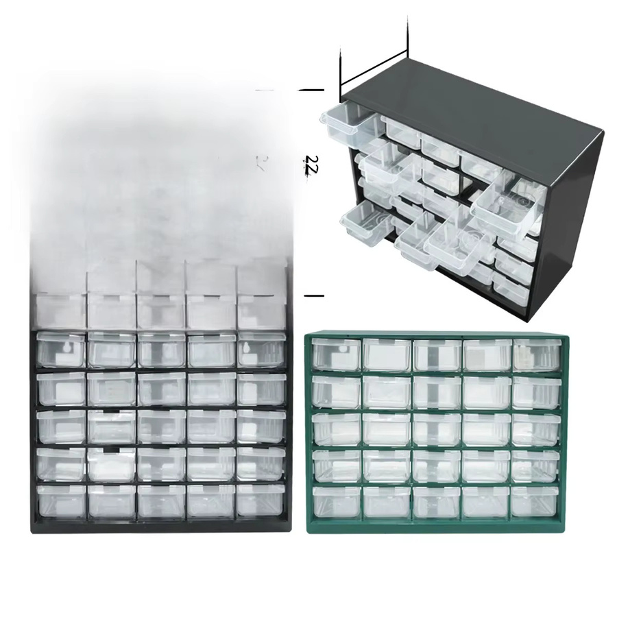 FNICEL 25-Zoll Schubladenbox zur Wandmontage in Schwarz mit mehreren Gittern für Schrauben, Komponenten und Werkzeuge - Bild 3