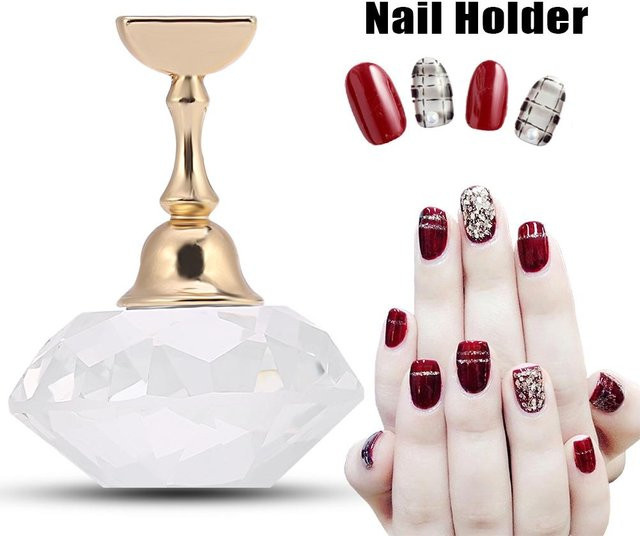 DIYelecs Nagelspitzen Übungsständer, Legierungshalter, beige, glänzend - Bild 1