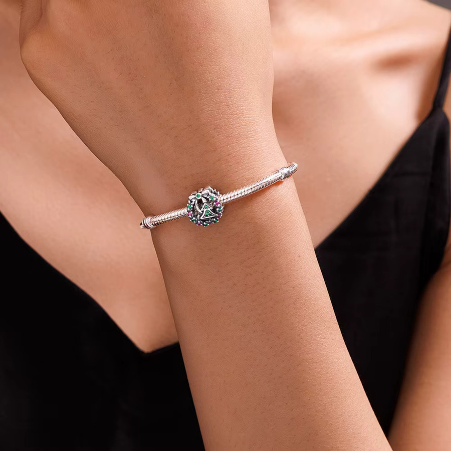 Charm Weihnachtsanhänger, 925 Silber, Perle, Unisex - Bild 3