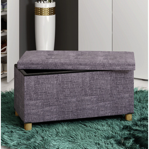 VCM Sitztruhe Sizos L Stoff Sitzbank mit Aufbewahrungsfunktion, Schwarz/Anthrazit, H x B x T: 40 x 76 x 38 cm - Bild 4