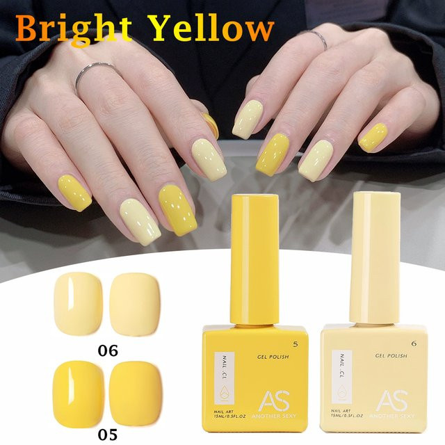 AS Gel-Nagellack, leuchtend gelb, 15 ml - Bild 1