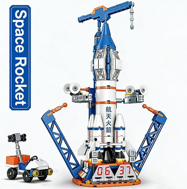 Linyi toy Weltraumforschung Rakete Startzentrum Moderne Gebäude ab 3 Jahren - Bild 1