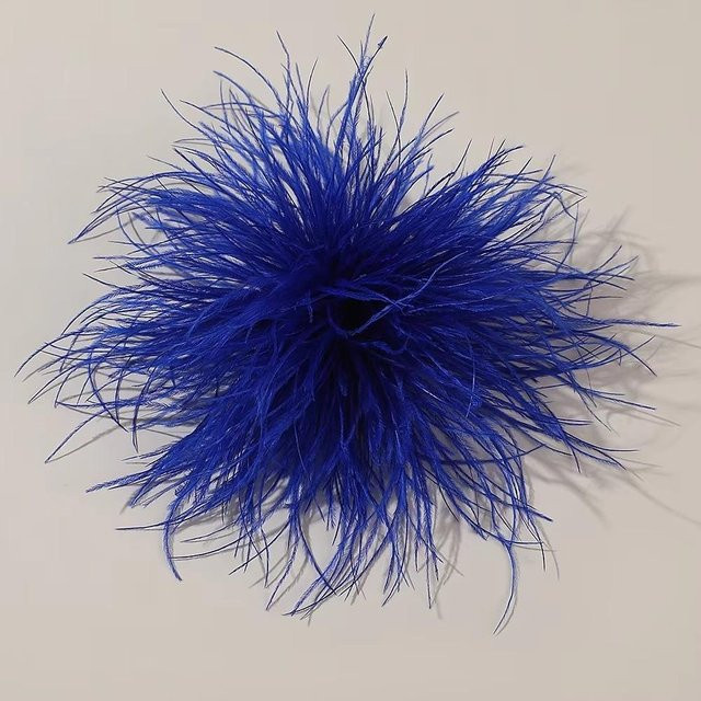 AE Selection Brosche, Straußenfeder, Künstliche Feder, Königsblau, 8-10cm - Bild 1