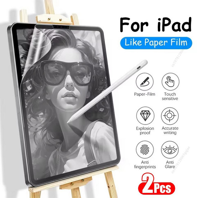 2 Stück Papierähnliche Displayschutzfolie für Apple iPad Pro, Air und Mini mit Papiergefühl, transparent - Bild 1