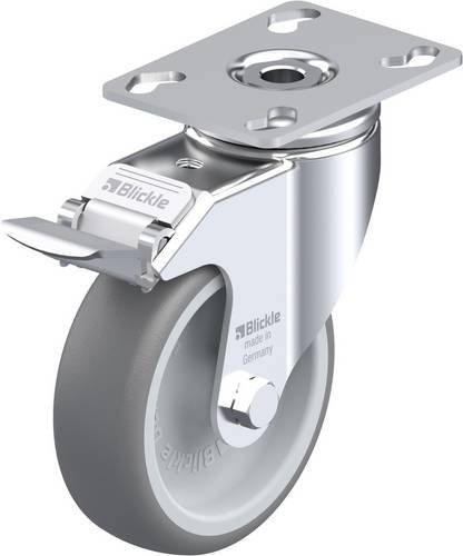Blickle LKPA-TPA 101G-FI Lenkrolle mit Feststeller in Grau, Rad-Durchmesser: 100 mm, Tragfähigkeit: 110 kg - Bild 1