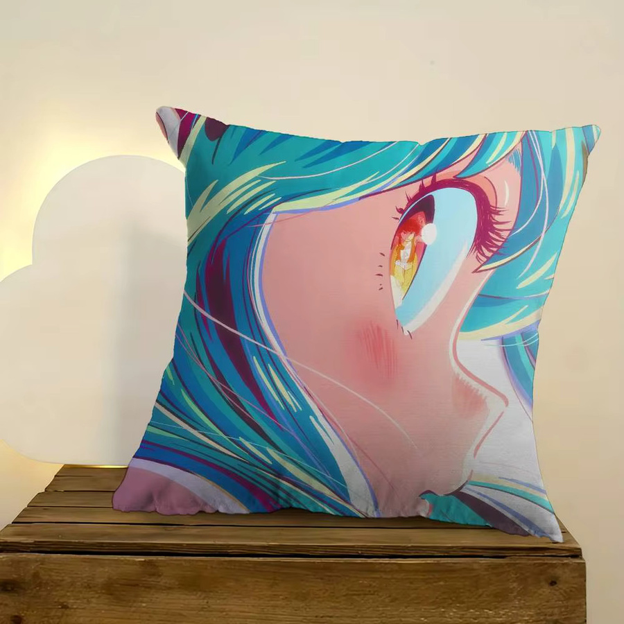 Personalisierter Urusei Yatsura Anime Kissenbezug für das Kinderzimmer, quadratisch, Mehrfarbig, Breite: 30 cm, Höhe: 30 cm - Bild 3