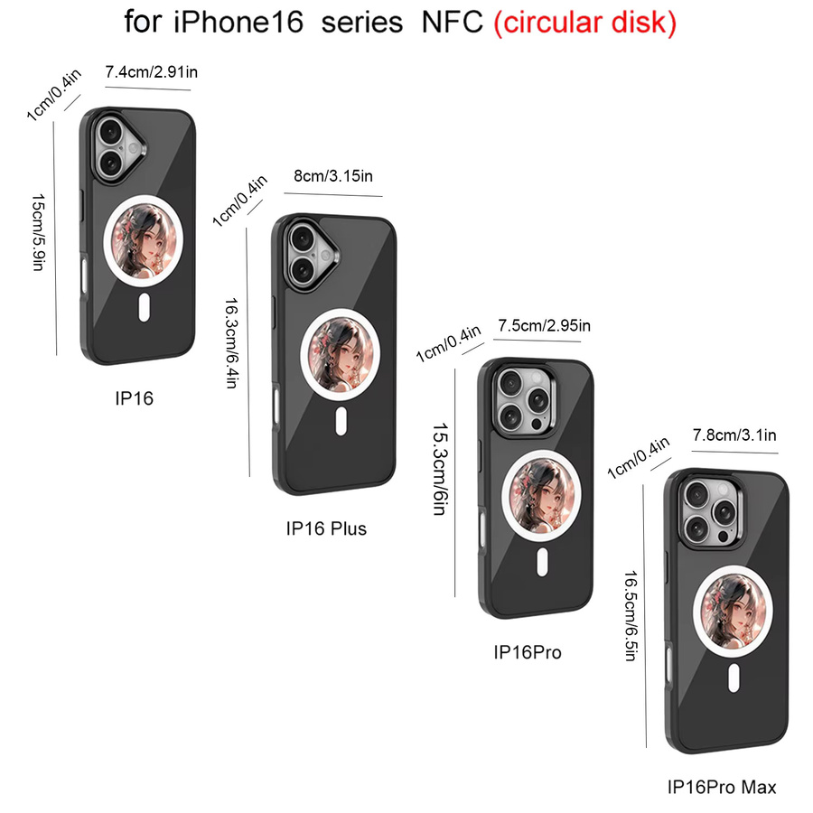 NFC LED Smart E-Ink Handyhülle für iPhone 16, 16Plus, 16Pro, 16Pro Max in Schwarz mit DIY anpassbarem Display und magnetischem PC-Material - Bild 2
