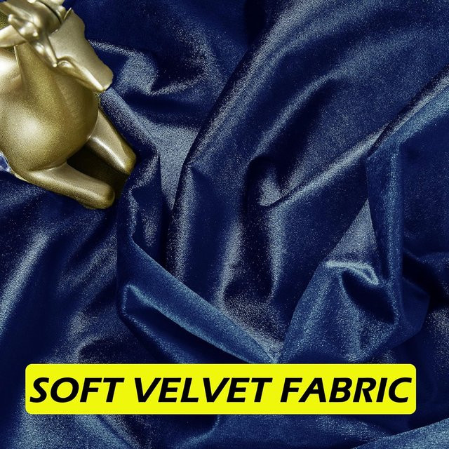 Yiran Furniture Samtvorhang Blau, Verdunkelungsvorhang für Wohnzimmer und Schlafzimmer, B: 130 cm, H: 130 cm - Bild 1
