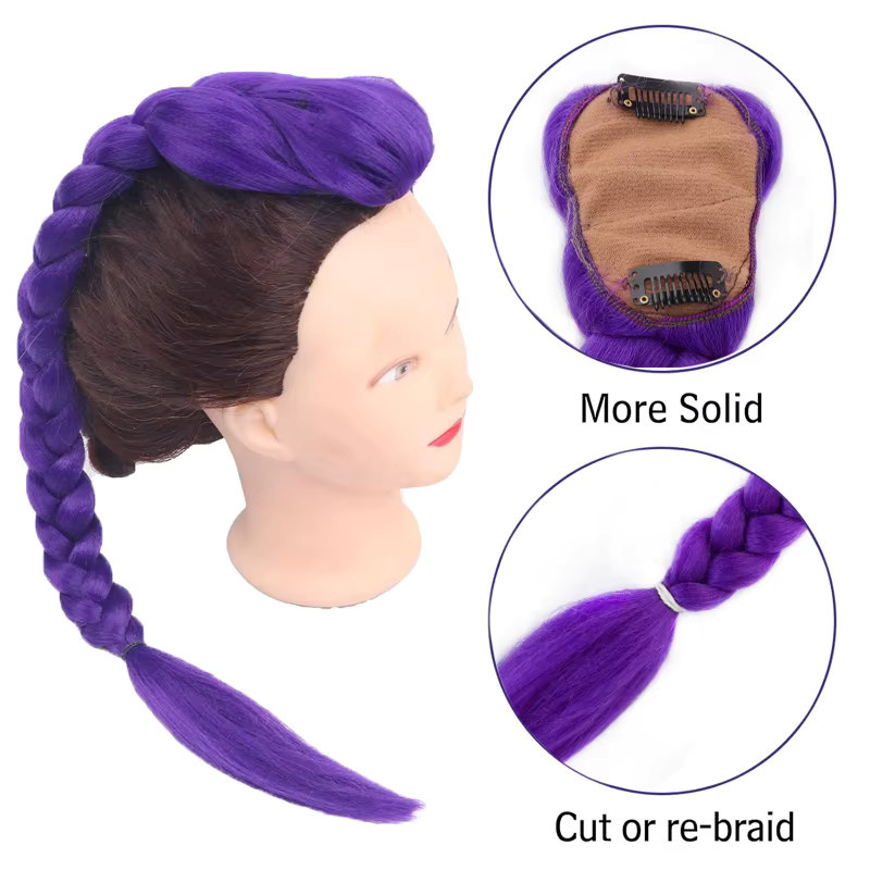 LUPU Synthetische Haarverlängerungen Braiding Hair, Lila, Damen - Bild 4