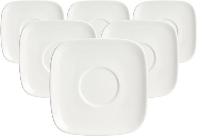 Ritzenhoff & Breker Espressountertassen Arena aus Porzellan, Weiß, 6er Set, Durchmesser: 12 cm - Bild 1