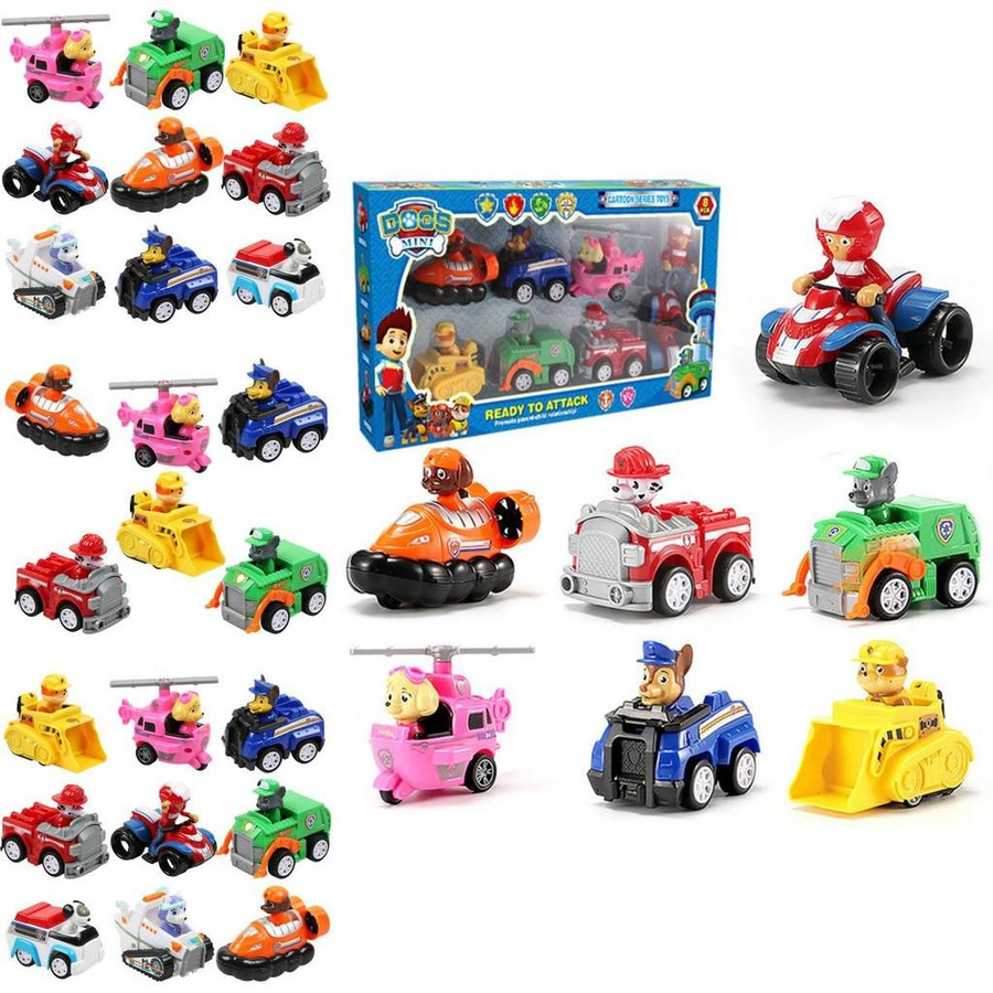 DewBloom Paw Patrol Fahrzeuge Set mit Rückziehfunktion 6-teiliges Set - Bild 3