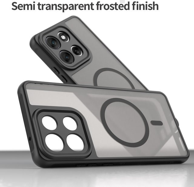 Magnetische transparente Handyhülle für Motorola Moto Edge 60, Edge 60 Pro, Edge 2025, G56 und G86 Fusion 5G in Blau, matte Schutzhülle - Bild 1