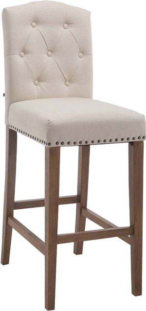 TPFLiving Barhocker Louisiana mit Holzgestell in Antik-Hell und Stoffbezug in Creme - Bild 1