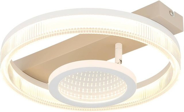 Globo Lighting Deckenleuchte Marlenne modern in Weiß, Transparent und Beige aus Metall und Kunststoff, B/H/T: 33 x 18 x 36 cm - Bild 1