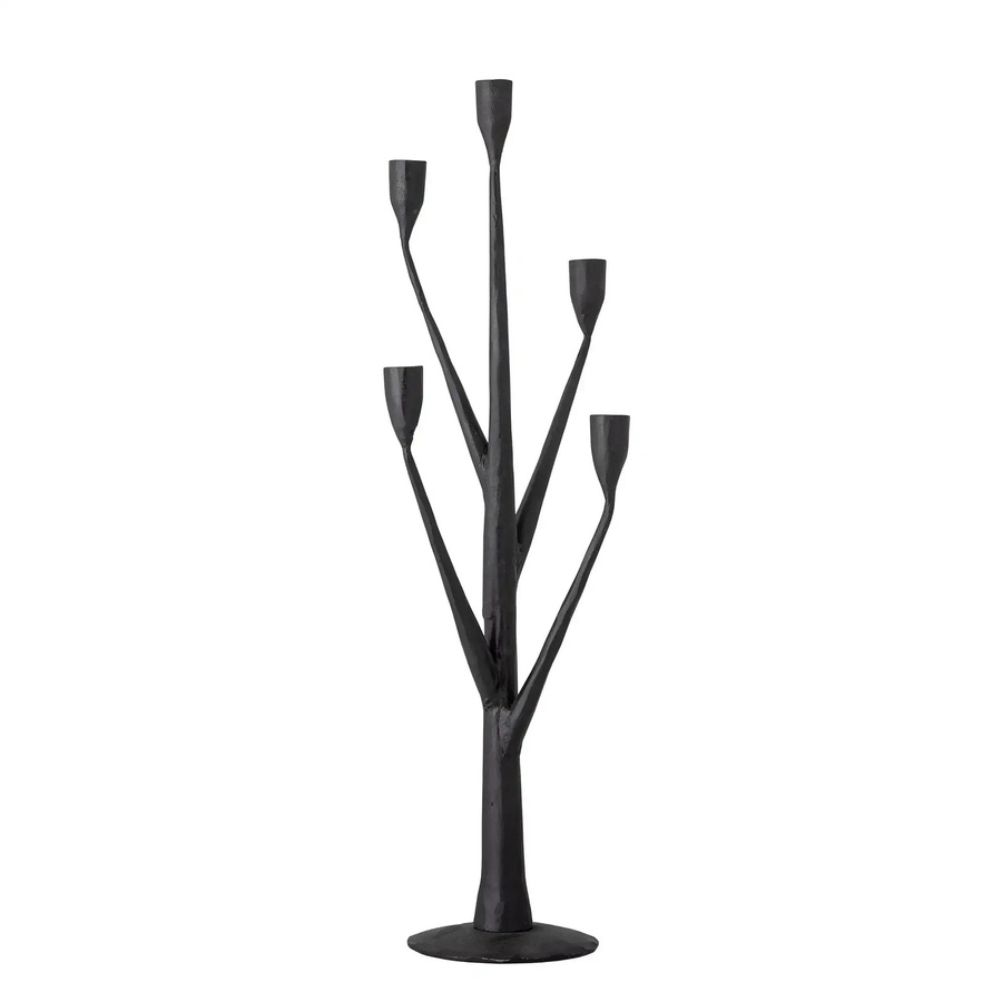 Bloomingville Kerzenhalter Abriz aus Metall in Schwarz, gehämmert, Höhe: 64 cm - Bild 1