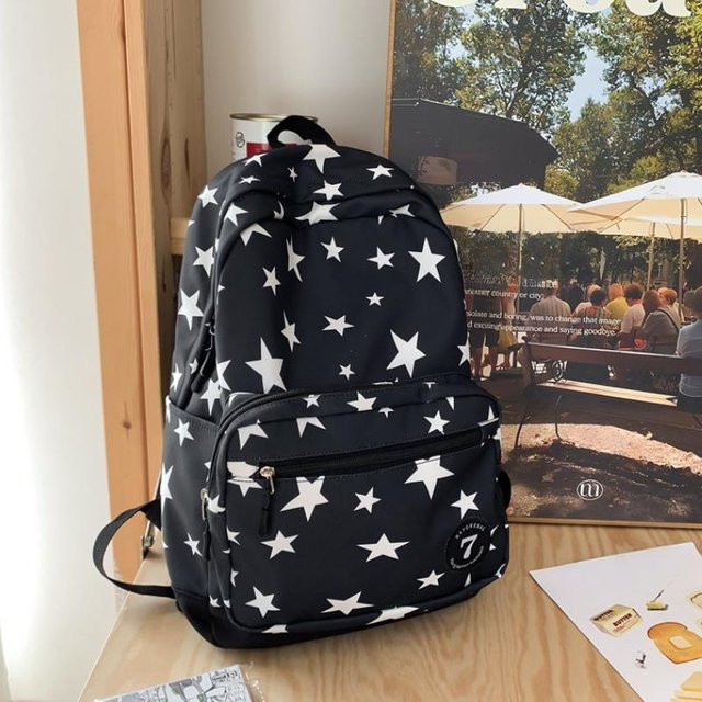 Weft Laptop-Rucksack mit Sternenmuster für Damen und Herren, 17 Zoll, Schwarz - Bild 1