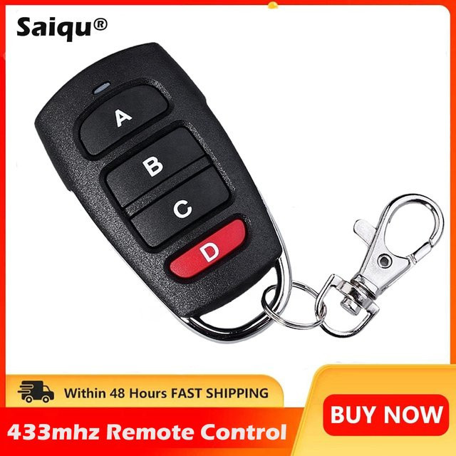 Garage Fernbedienung RF 433 MHz Wireless Fixed Code Duplikator mit 4 Tasten in Schwarz - Bild 1