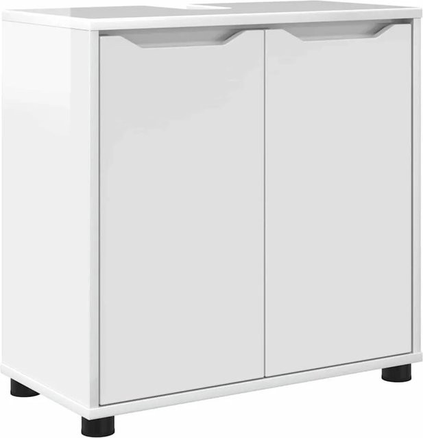 vidaXL Badezimmerwaschbecken-Schrank in Weiß Hochglanz mit modernem Design, B/T/H: 60 x 30 x 60 cm - Bild 1