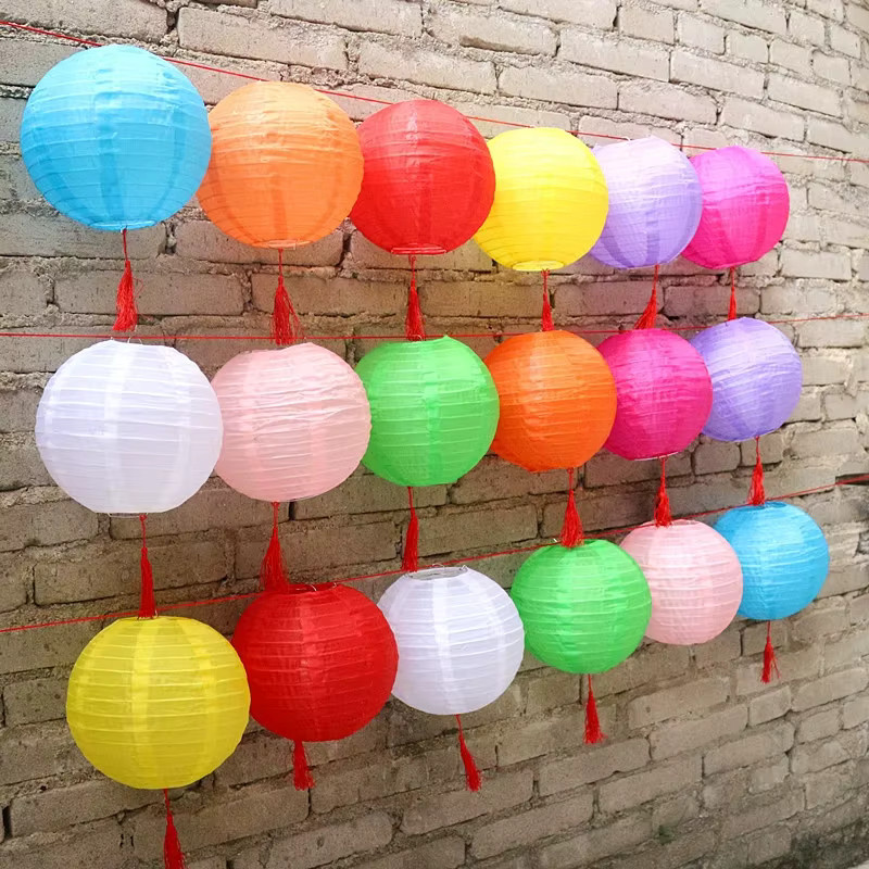 Merylover Runde Papierlaterne im orientalischen Stil, Durchmesser: 35 cm, Mehrfarbig - Bild 3