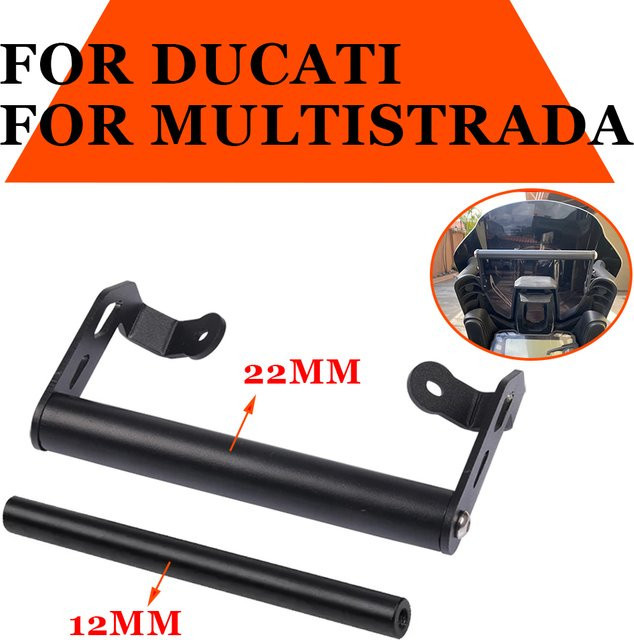 Handyhalterung und GPS-Navigationsplatte für Ducati Multistrada 950 1200S 1260S MTS 1200 1260 Enduro in Schwarz - Bild 1
