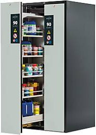 Asecos Sicherheitsschrank Typ 90 V-MOVE-90 mit 2 Vertikalauszügen in Anthrazitgrau/Lichtgrau - Bild 1