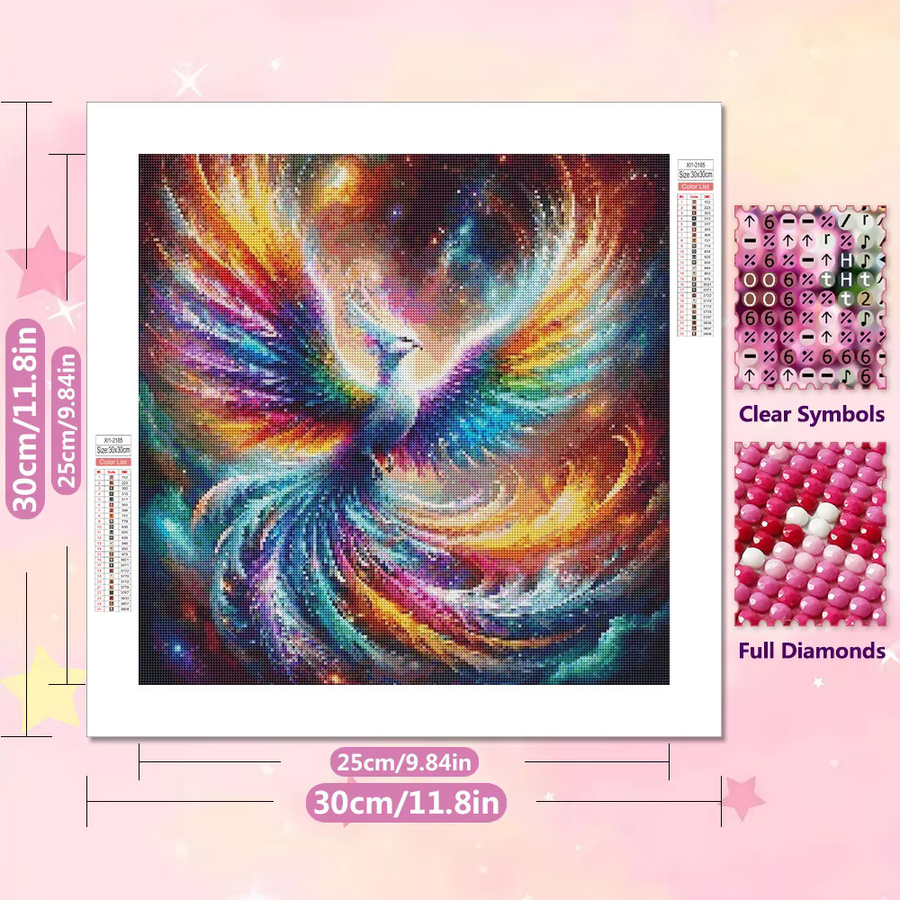EverShine 5D-Diamantgemälde Phönix DIY-Mosaik für Erwachsene in Multicolour zur modernen Wanddekoration - Bild 2