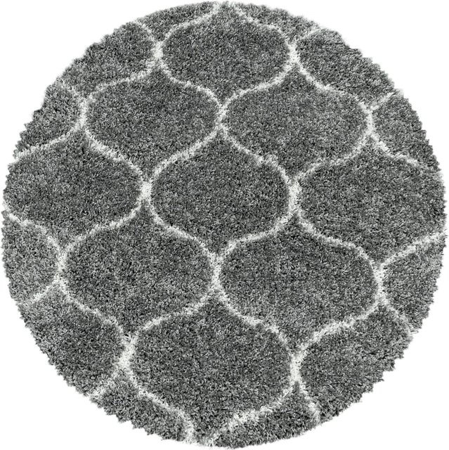 Hochflorteppich RONDA von Kadima Design im Skandi-Stil, Grau, Durchmesser: 160 cm - Bild 1