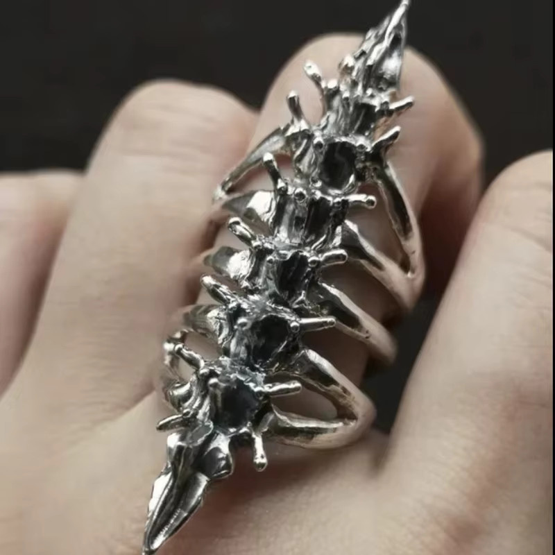 YUMEI Ring, Schädel, Legierung, Silber, Unisex - Bild 2