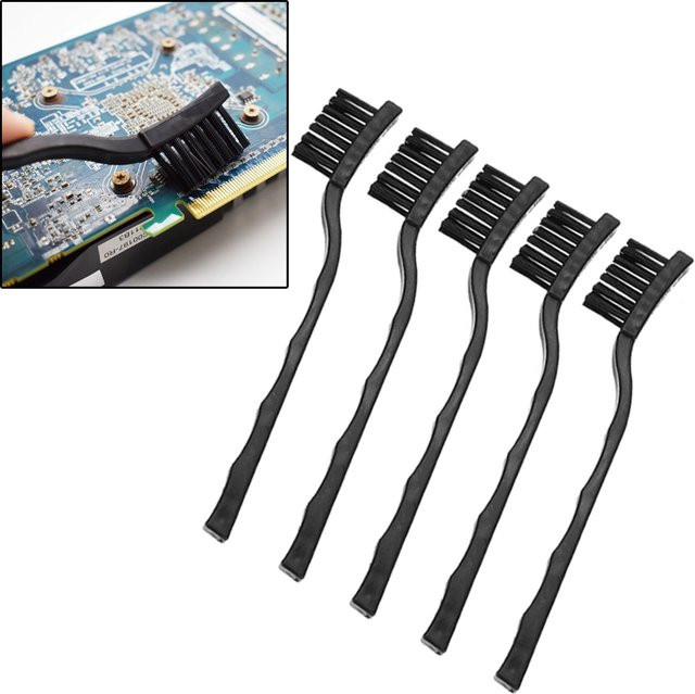 Vibratite ESD-Bürste für elektronische Komponenten, 5er-Set, Schwarz, Länge: 17 cm - Bild 1