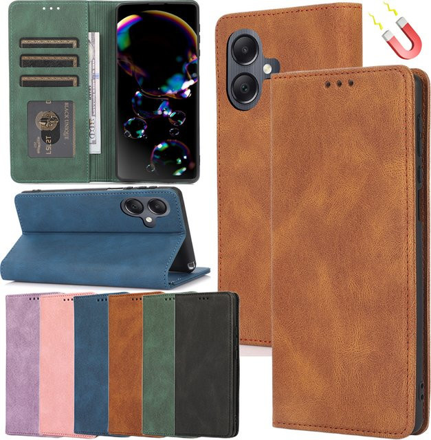 Leder Flip Case für Samsung Galaxy A06 A07 A14 A15 A16 A17 A35 A36 A55 A56 A71 A72 4G 5G mit Kartenfächern in Blau - Bild 1