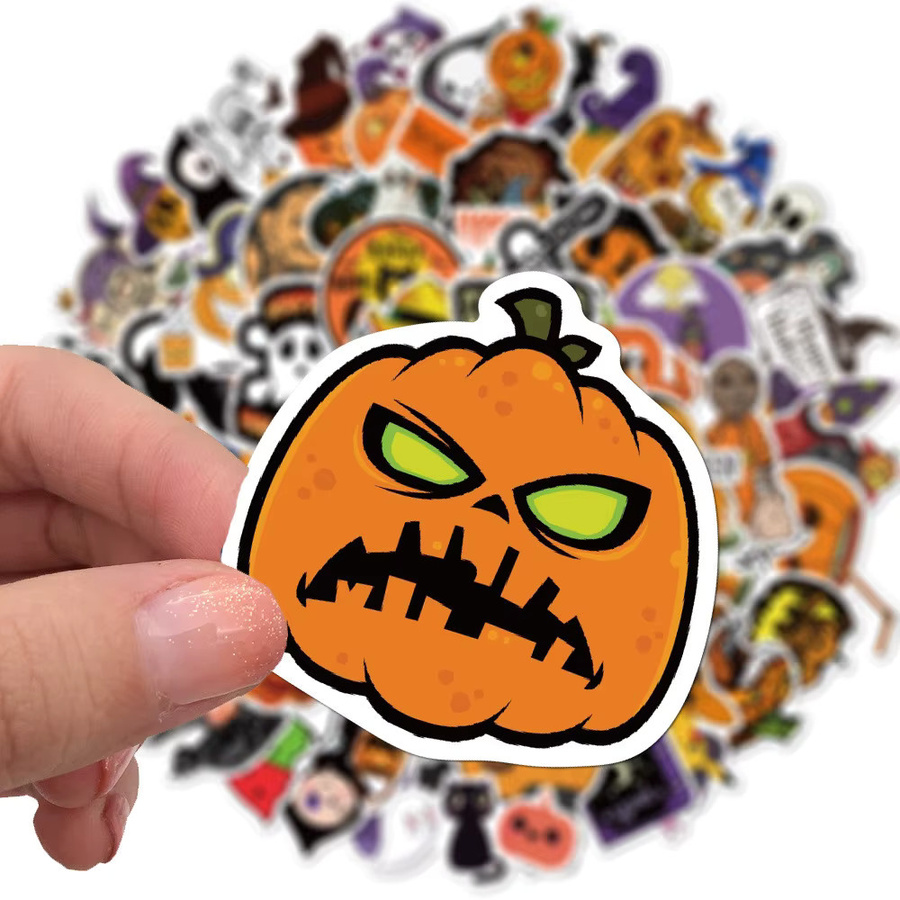 100 Stück Halloween Kürbis Graffiti Aufkleber wasserdicht in Multicolor von YourLife Store - Bild 2