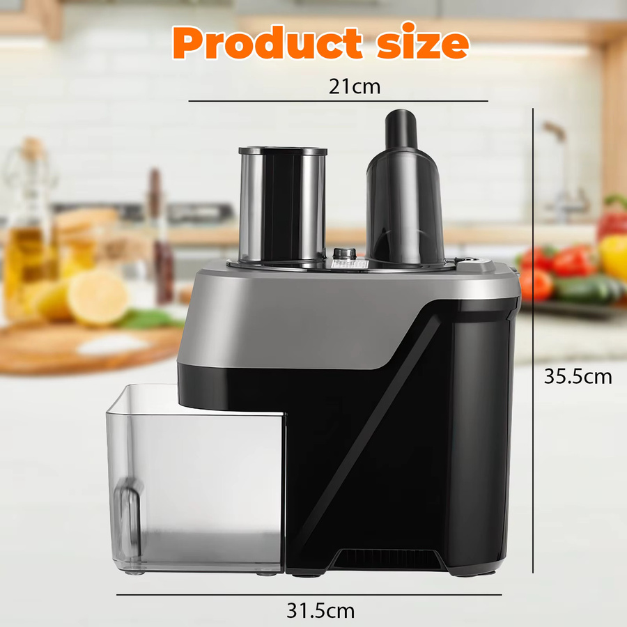 Betuyoo 4-in-1-Gemüseschneidemaschine in Schwarz zum Schneiden, Zerkleinern und Würfeln von Gemüse aus Kunststoff - Bild 2