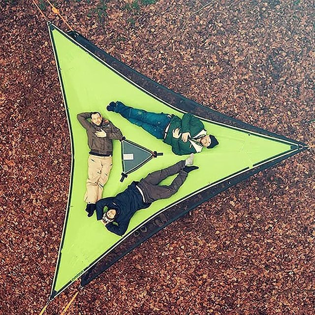 Tragbare Dreieck-Hängematte von YDM Beauty Life für Outdoor-Camping in Gelb, B/T/H: 280 x 280 x 280 cm - Bild 1