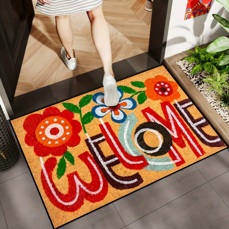 VIKAMA Rutschfeste Fußmatte mit Blumenmuster in Multicolour für Eingangsbereich und Schlafzimmer - Bild 2