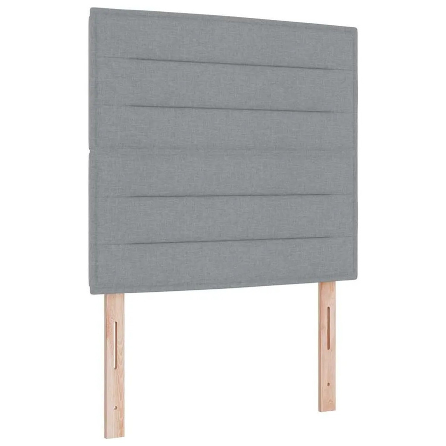 vidaXL Boxspringbett mit Matratze und LED-Unterbettbeleuchtung in Hellgrau, B/T/H: 120 x 200 x 128 cm - Bild 1