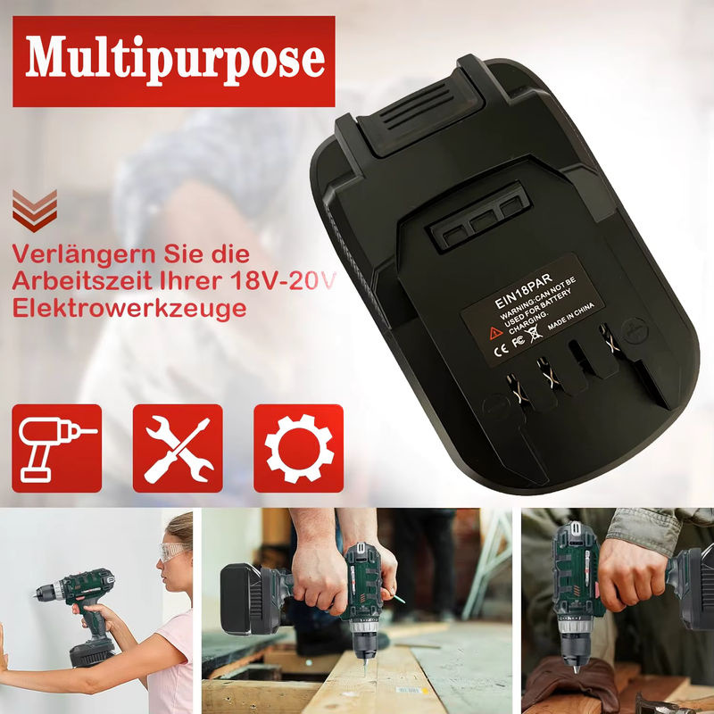 Einhell Batterieadapter EIN18PAR für 18V Li-Ionen-Akkus in Schwarz - Bild 3