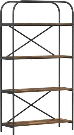 vidaXL Bücherregal in Geräucherte Eiche, modernes Standregal aus Holz und Metall, B/T/H: 80 x 30 x 146 cm