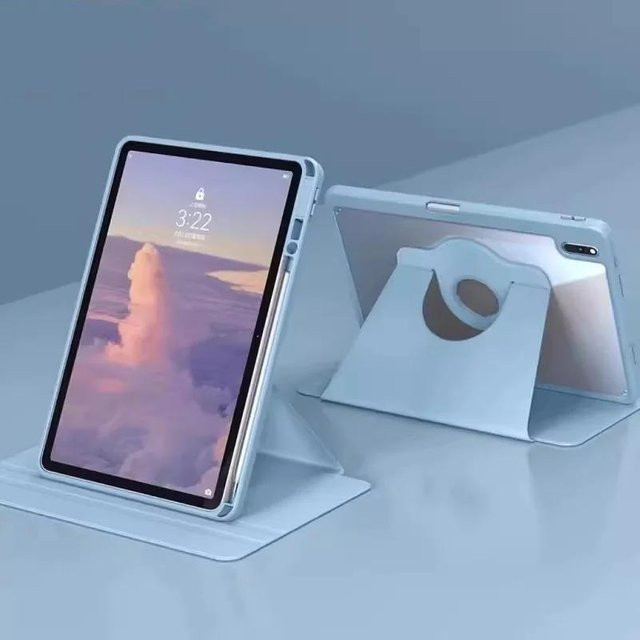 360 Grad drehbare Tablet Hülle für Samsung Galaxy S11 S10 S9 Ultra S8 S7 FE A9 A11 Plus S6 Lite in Blau mit Stifthalter - Bild 1