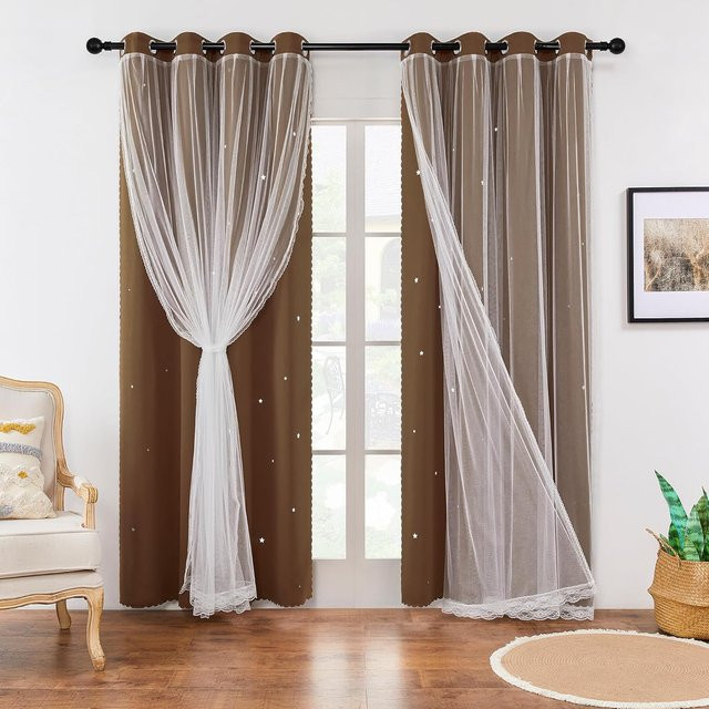 CENTURyMiG Vorhang in Schwarz, halbtransparenter Landhausstil mit Ösen, Breite: 100 cm, Höhe: 200 cm - Bild 1